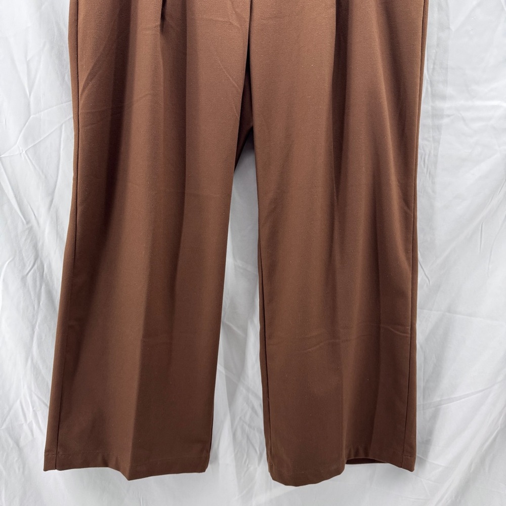 J. Jill Chocolate Brown Wide Leg Pleated Trouser Pant Size 18 Petite New Neutral - Picture 3 of 9